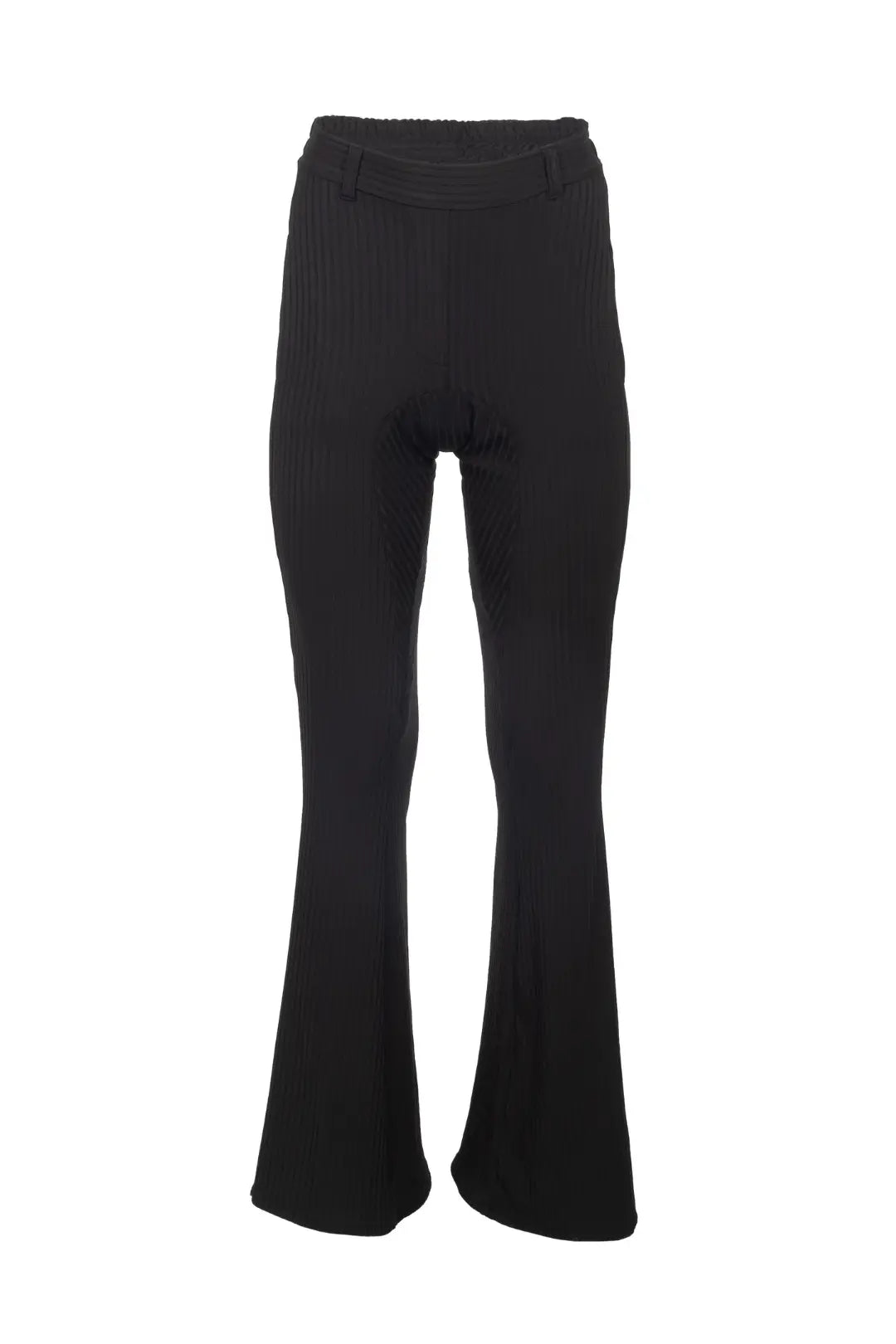 Pantalon noir texturé évasé | Damask JOELLE Collection