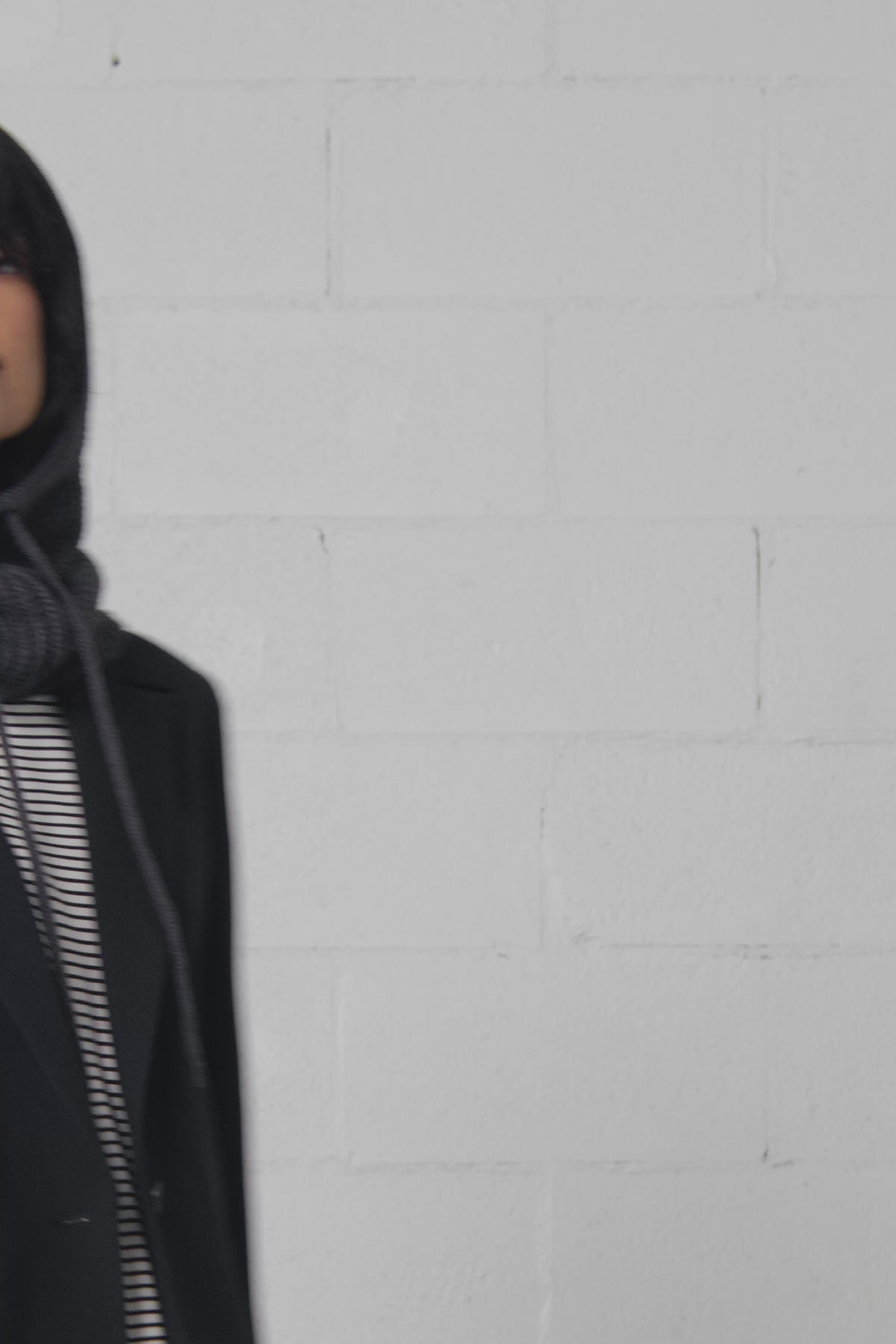 Effie | Cagoule côtelée gris foncé