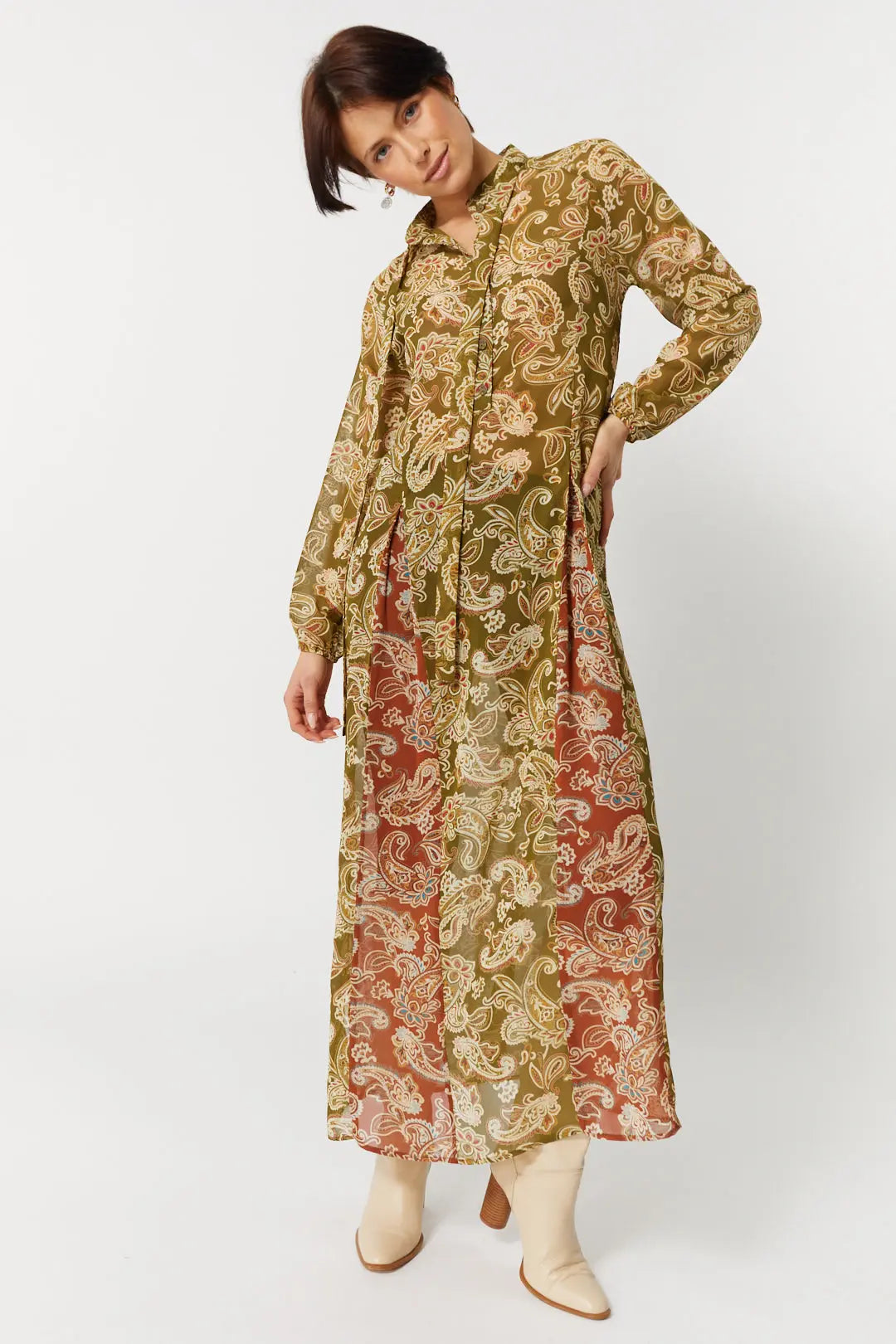 Robe combo paisley | Aya JOELLE Collection