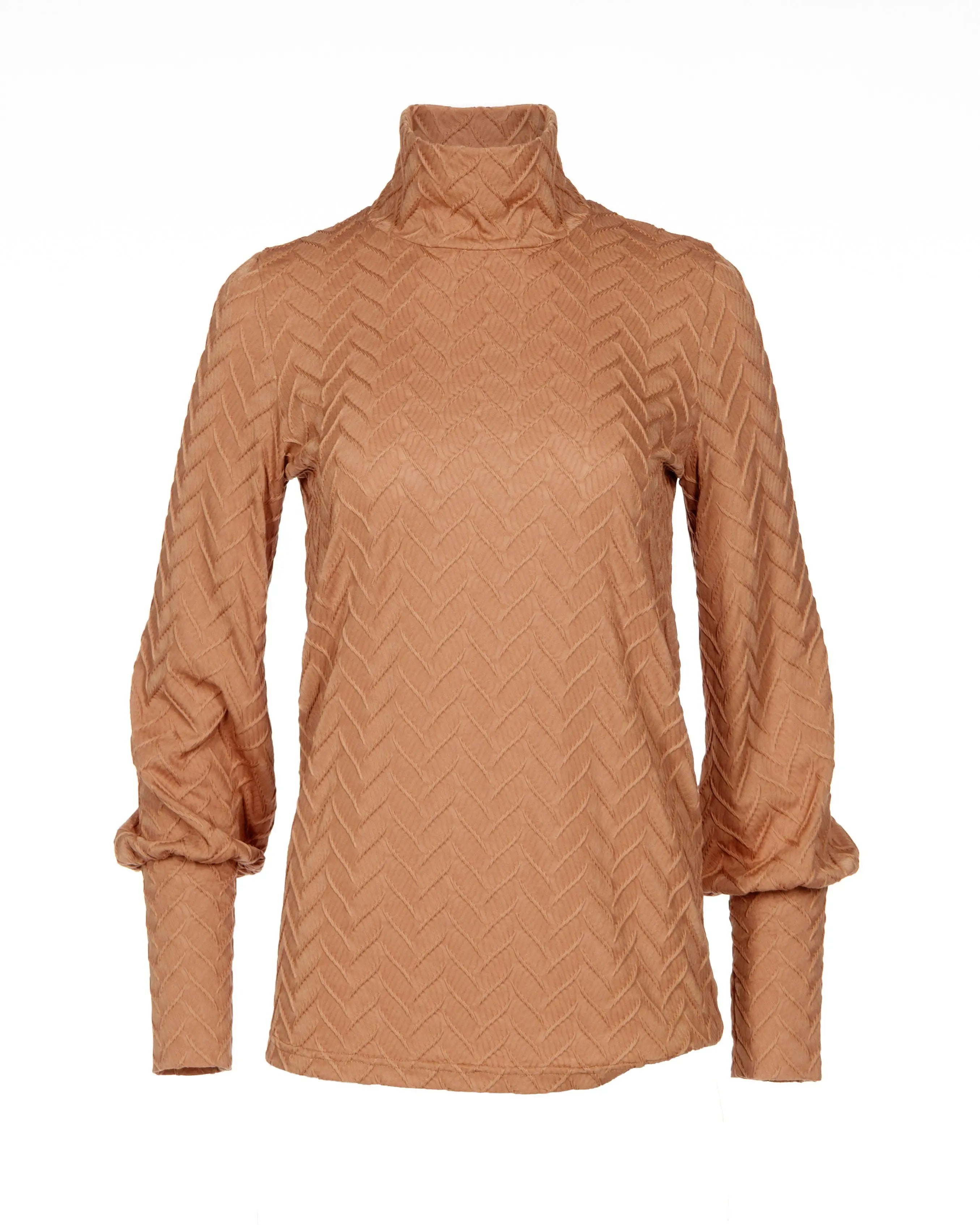 Chandail caramel manches ballons | Warhol JOELLE Collection